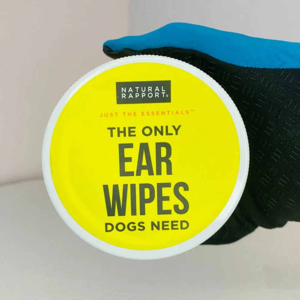 Natural Rapport Set with 200 Round Wipes, The Only Ear & Eye Wipes Dogs Need